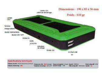 Mini booster 900 A de batterie